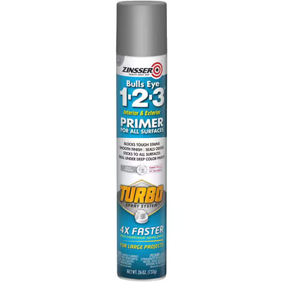 Bulls Eye 1-2-3 26 Oz. Turbo Gray Interior/Exterior Primer Spray (6-Pack)