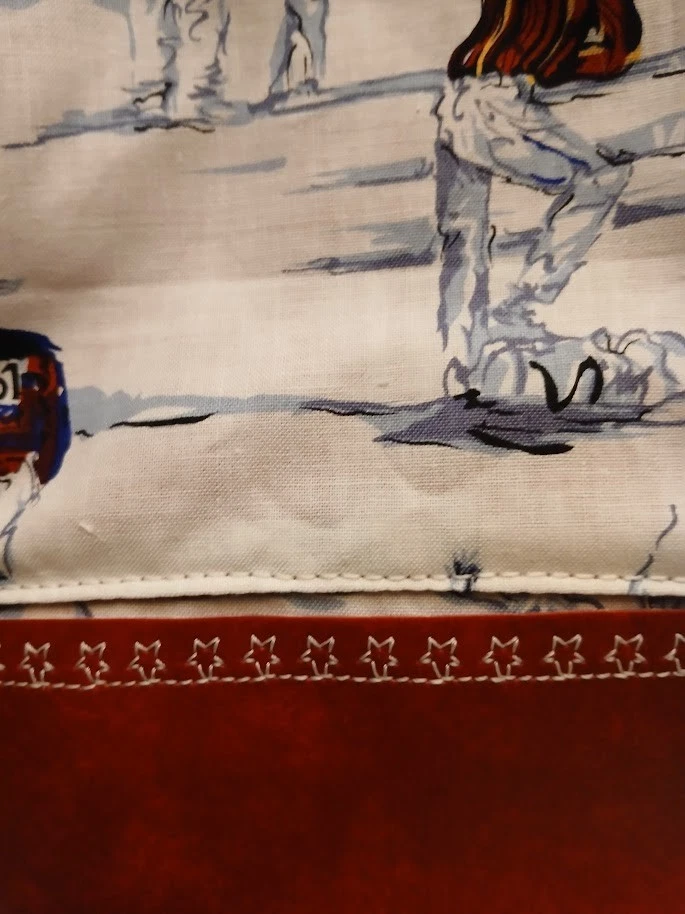 Nova Bolsa de Selim Balde Bolsa Tote Vermelha Branca Cowboy Rodeio Sudoeste Plissada - Imagem 3 de 4