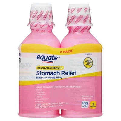 Equate Upset Stomach Relief Pepto Bismol 16 oz Twin 2 Pack US Import - Exp 08/27