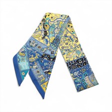 Sciarpa Hermès Twilly Au Pays des Oiseaux Fleurs nella terra degli uccellini in fiore Sil