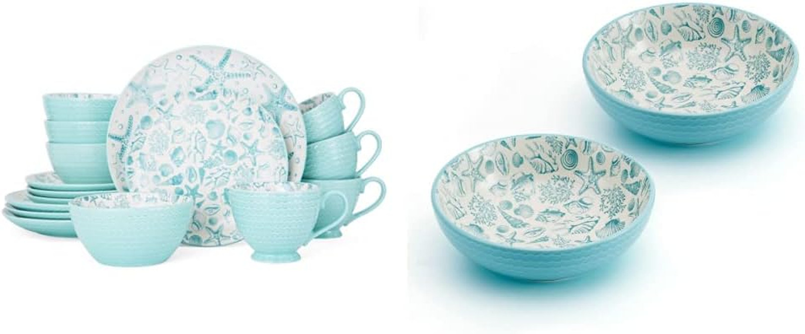 & 2 Pasta Bowls, Aqua/teal