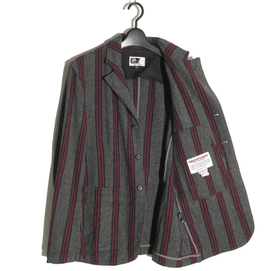 Engineered Garments Wool Striped Jacket Gray S Ex… - image 5