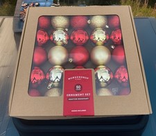 50ct Shatter-Resistant Round Christmas Tree Ornament Set Red/Gold Wondershop