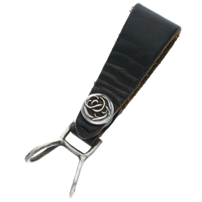 Chrome Hearts BELT LOOP Floral Ball Button Leather Belt Loop