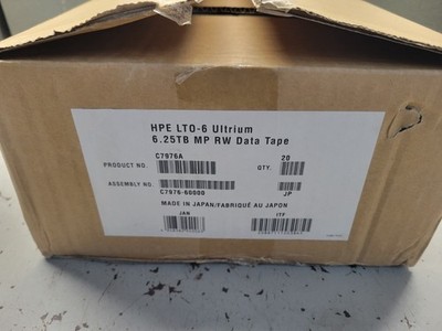 HP HPE LTO-6 ULTRIUM 6.25TB - 20 Tapes