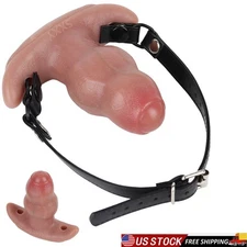 Adjusting Bondage Deep Throat Mouth Plug Leather Mouth Ball Bdsm Mouth Gag Flirt