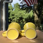 LOT OF 2 Yellow Harvest Gold Retro Color Large 16 Ounce Ceramic Mugs — photo 7