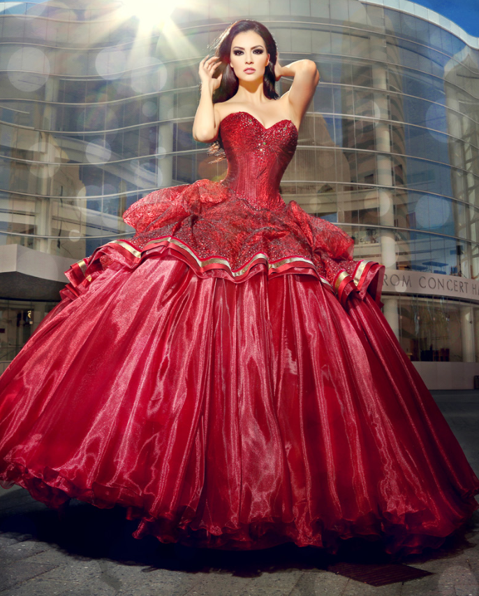 Mitzy Fashion Designer Quinceanera XV Ball Gown Dress 14M0024 Wine Gold 3  Piece | eBay