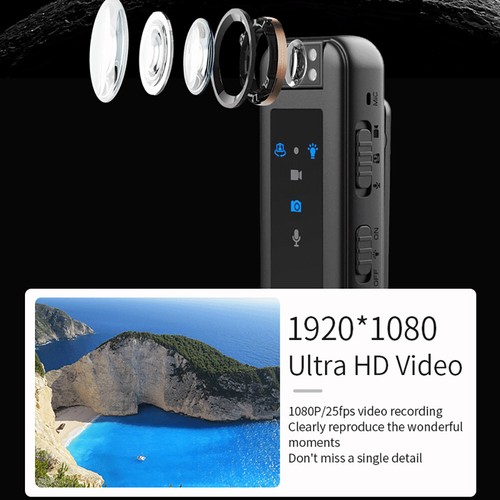 Mini Camera HD1080P Body Camera IR Night Vision Motion Camera(Back Clip w/ nut) - Afbeelding 8 van 9