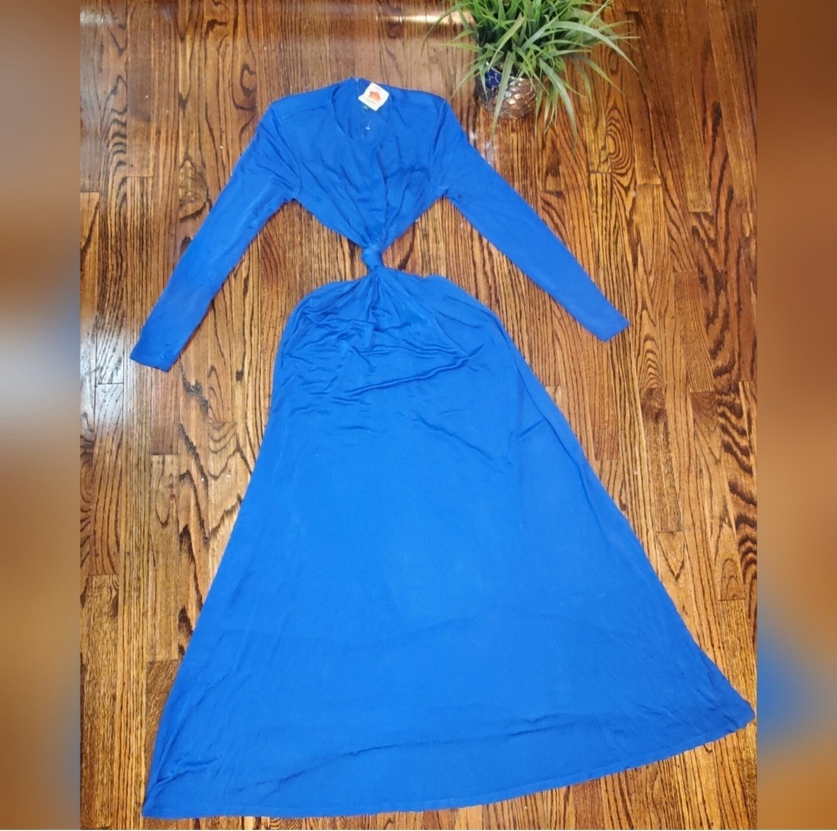 farm rio blue dress anthropologie Farm Rio x Anthropologie Printed V-Neck Puff-Sleeve Maxi Dress