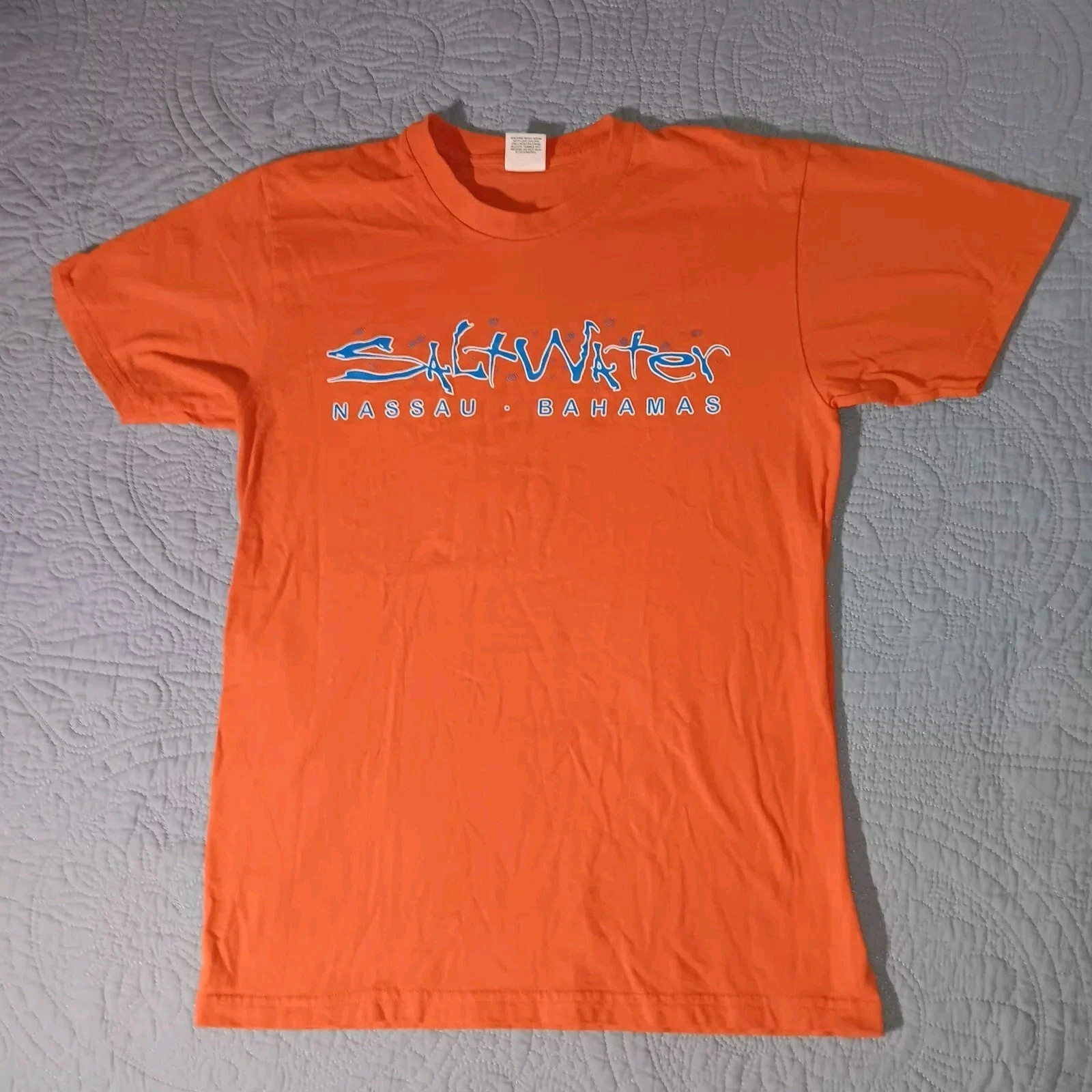 Tee shirt Supreme Orange Eau Salée Coton Prérétréci Taille M Imprimé Graphique Made In USA