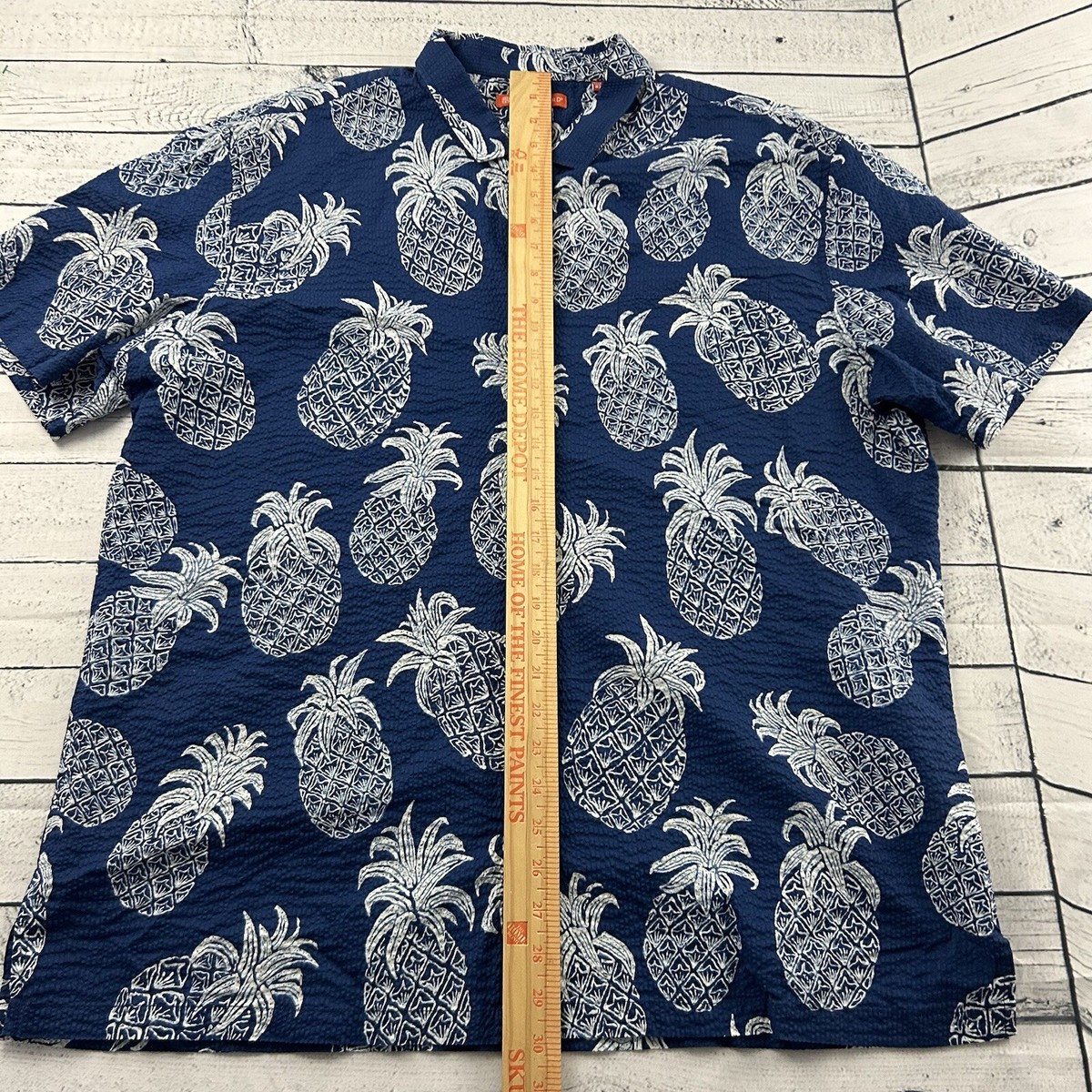 Tori Richard Seersucker Short Sleeve Hawaiian Button Front Shirt 