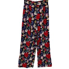 Vintage Womens Wide Leg Pants Size 14 Super Hi-Rise Pull-on Vacation Cruise