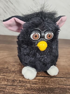 ☆Vintage☆ ~1998 Furby All Black with Pink Ears Brown Eyes Model 70-800~  ☆NICE☆