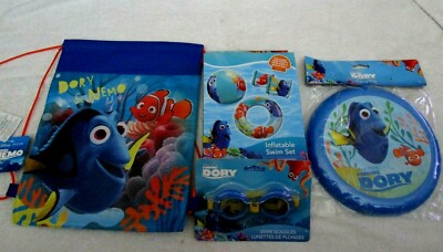 Finding Dory Inflatable Beach Ball,Arm Floats,Swim Ring,Bag,Googles,Disc-New!v2