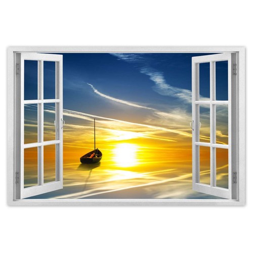 Poster tatuaggio da parete sticker adesivo barca al tramonto n. H6424_PLNS - Foto 6 di 141