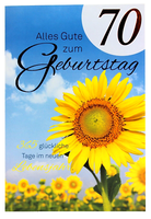 Geburtstagskarte 70 Jahre Geburtstag Karte Siebzig GlüCkwunschkarte Sonnenblume