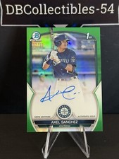 2023 Bowman Chrome Axel Sanchez 1st True Green Auto 92/99 Seattle Mariners 