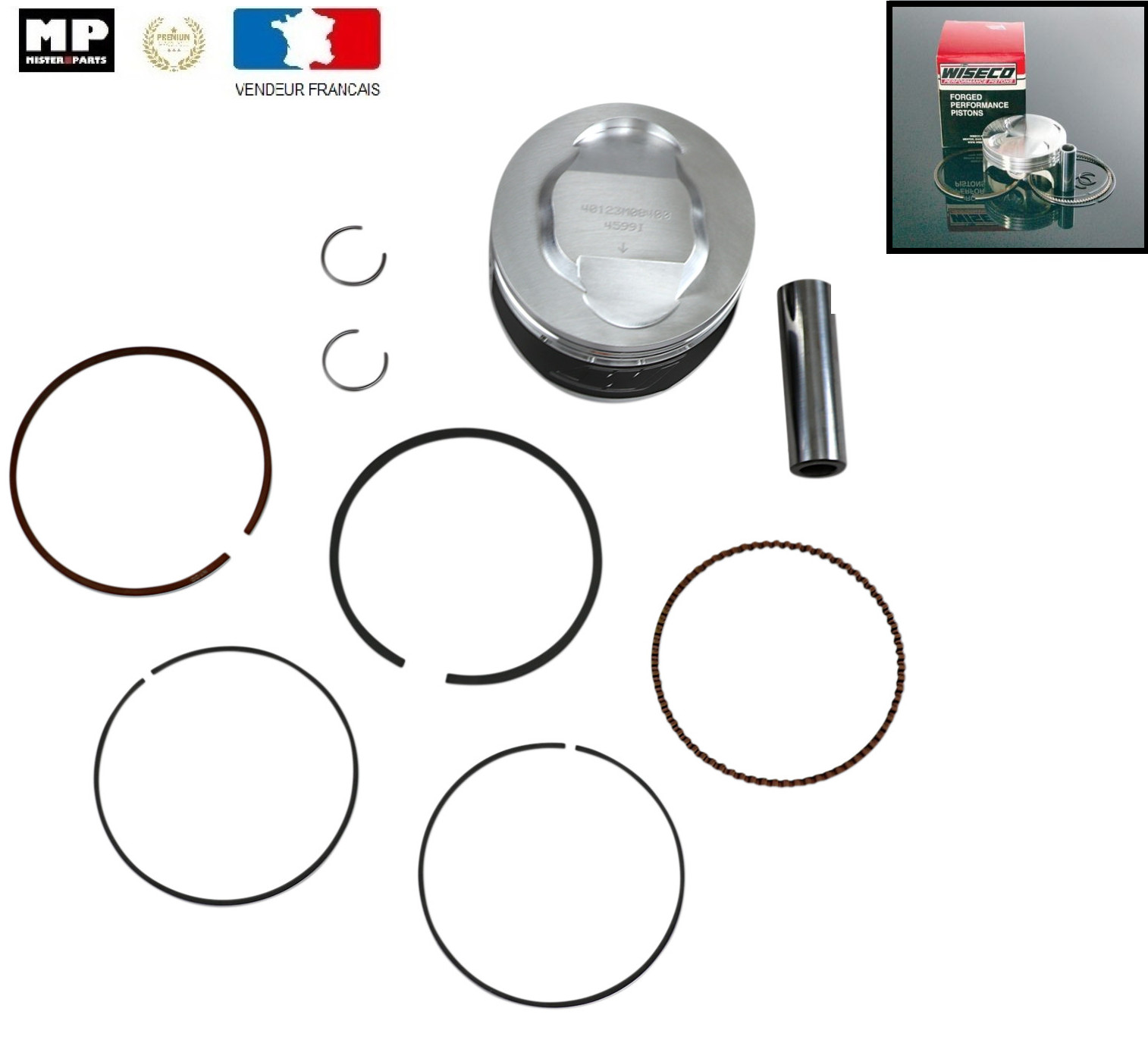 Kit piston Wiseco forgé 83mm Yamaha 350 Warrior Raptor YFM tout terrain