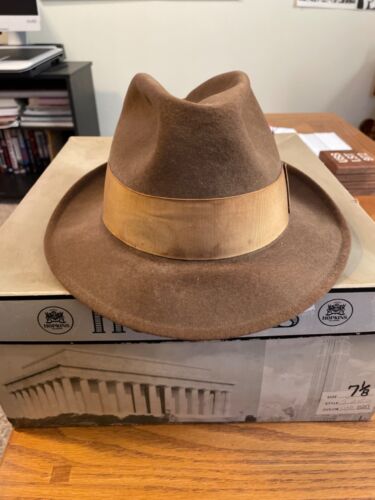 VINTAGE MENS FIFTH AVENUE DOBBS BROWN FEDORA HAT 7