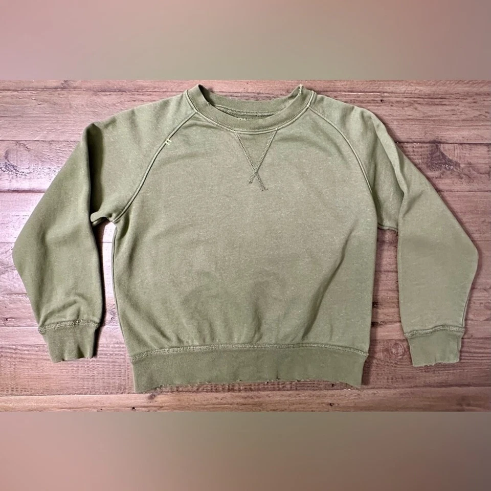 Crewcuts J. nuevo sin etiquetas Sudadera de cuello redondo teñida con prenda redonda en felpa - pequeña (6-7) Foto 3 de 4