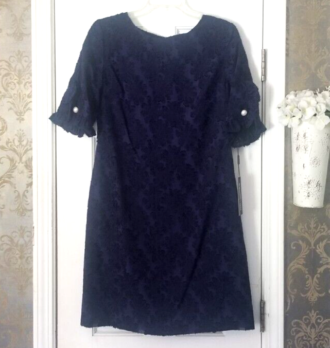 KARL LAGERFELD PARIS WOMEN'S DRESS NAVY BLUE FLORAL, RAISED NAP SIZE 6 NWT  | eBay