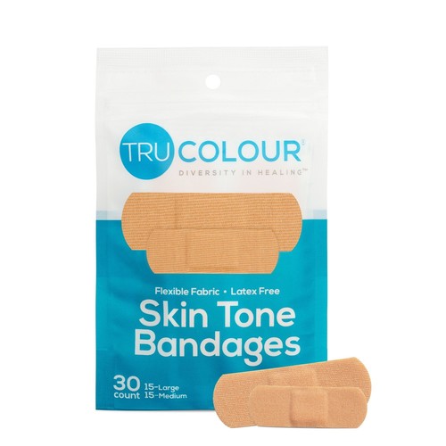 Tru-Colour Bandages Adhésifs Tonifiés pour Teintes de Teinte Peau Clair, Tru-Colour
