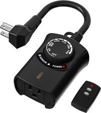 HBN Outdoor Light Timer Waterproof, Photocell Dusk to Dawn Light Sensor Timer