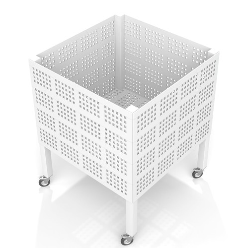 Carro de almacenamiento de pelota deportiva móvil 80x80x80cm - negro brillante - Imagen 7 de 8