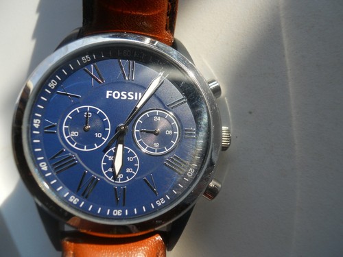 Fossil men's chronograph brown leather 