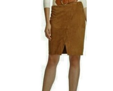 Lauren Ralph Lauren Women's Brown Suede Leather Pencil Skirt Sz 8 or 12