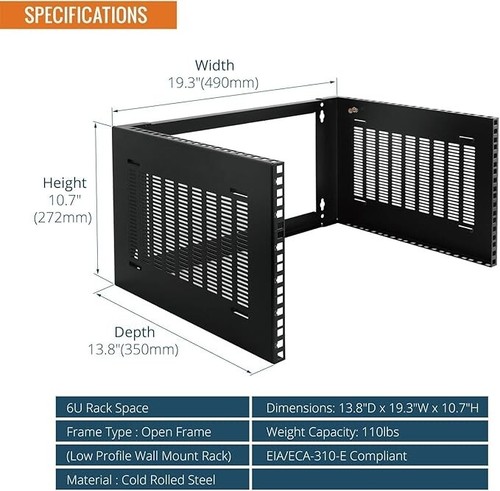 6U Wall Mount Patch Panel Bracket Network Rack for Shallow Server IT Equipment - 第 2/8 張圖片