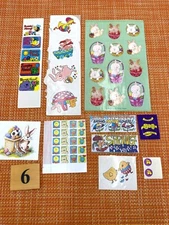 VINTAGE EASTER STICKER LOT BUNNY DUCK EGGS BASKET CHICKS MIX OF BRANDS