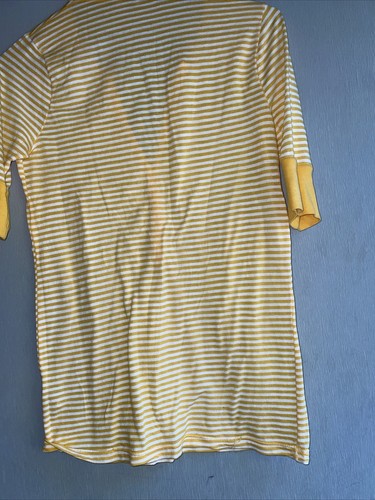 Splendid Blouse Yellow Striped Short Sleeve Casual Womens Top Sz Small Very Cute - Picture 7 of 8