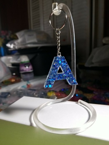 letter A blueberry Letter glow in the dark key chain - Picture 3 of 3