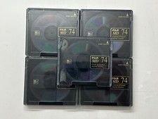 5 Fuji MD74 Minidiscs + Slip Case Recordable Minidisk MD 74 mins