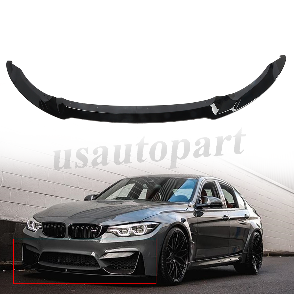 For 15-20 BMW F80 M3 F82 F83 M4 Front Bumper Lip Splitter Gloss Black CS Style