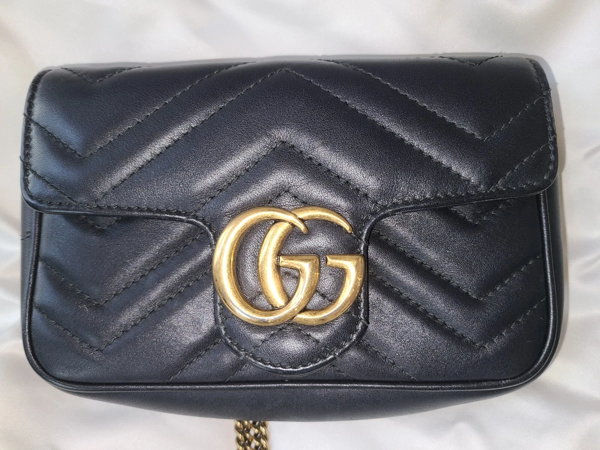 Gucci Crossbody Purse GG Marmont Gold Hardware Shoulder Bag Mini