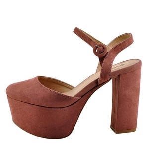 mauve chunky heels