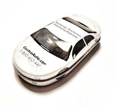 Costco Auto White Sports Car Promotional Mint Tin Unopened