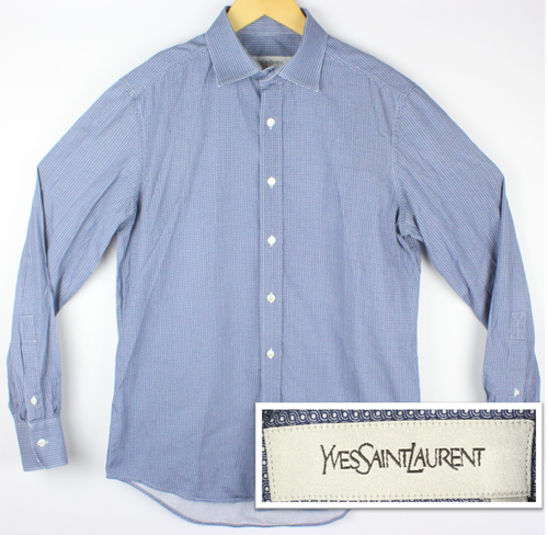 Blue Dress Shirt Geometric Funky 39 