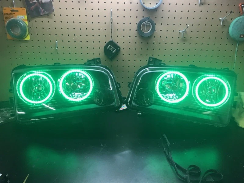 Dodge Charger 06-10 Faros Preconstruidos LED RGB Ojos de Ángel Anillo Halo Foto 3 de 4
