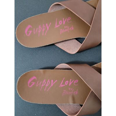 Guppy Love by Blowfish Sandals Womens Size 10 Brown Strappy Slip On