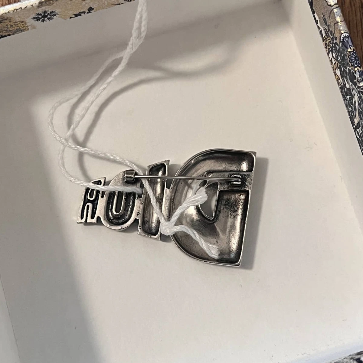 NWT Dior Men Antique Silver-Finish Asteroid Brooch