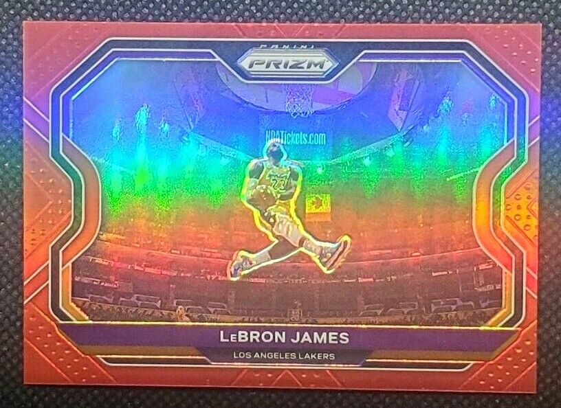 2020-21 PRIZM LEBRON JAMES ‘KOBE TRIBUTE’ RED PRIZM REFRACTOR SP #’d 67/299!