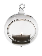 Windlicht- Teelichtkugel Glas  Lauscha  7- 10cm zum aufhängen für Weihnachtsbaum