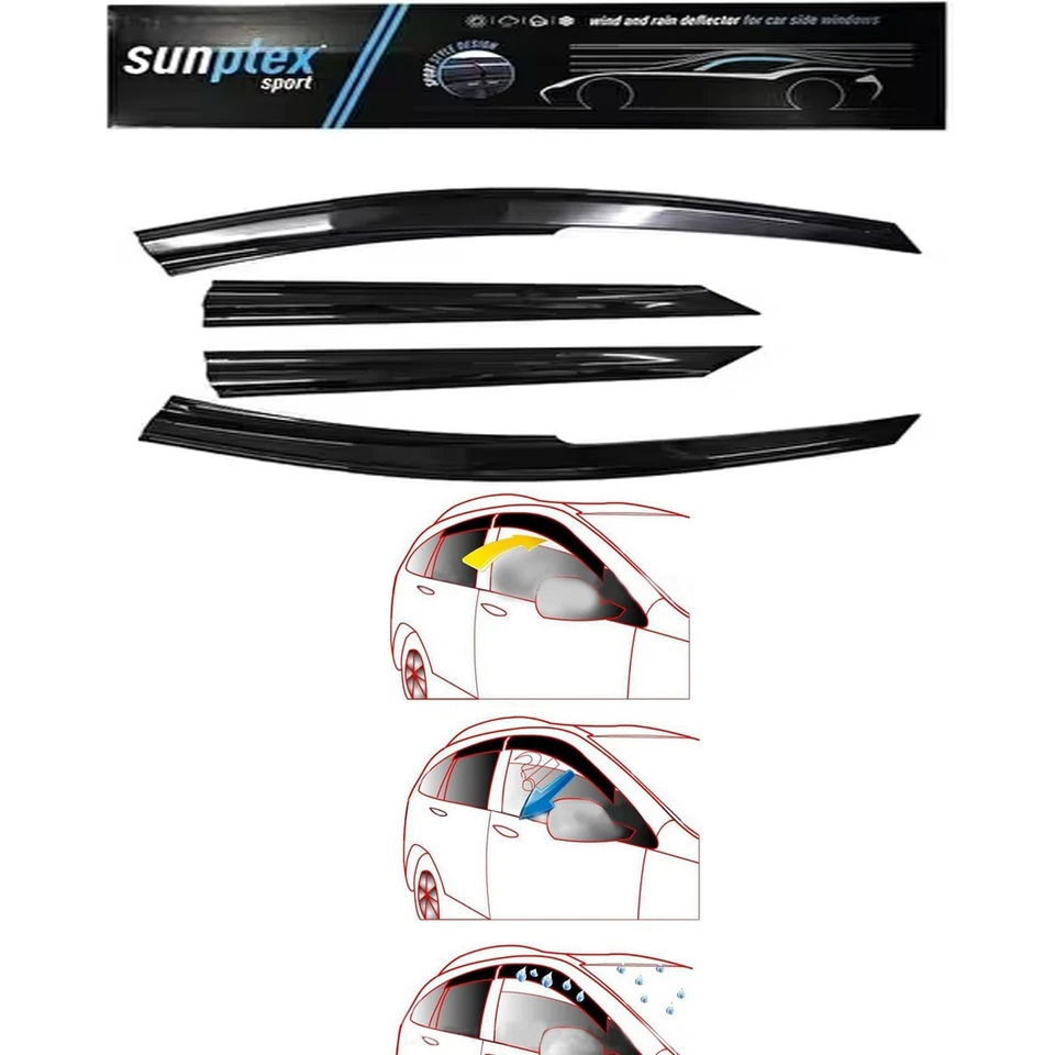 High Quality Window Visor Vent Shades Rain Guard Fits Toyota Corolla 2020-2024 - Image 4 of 4