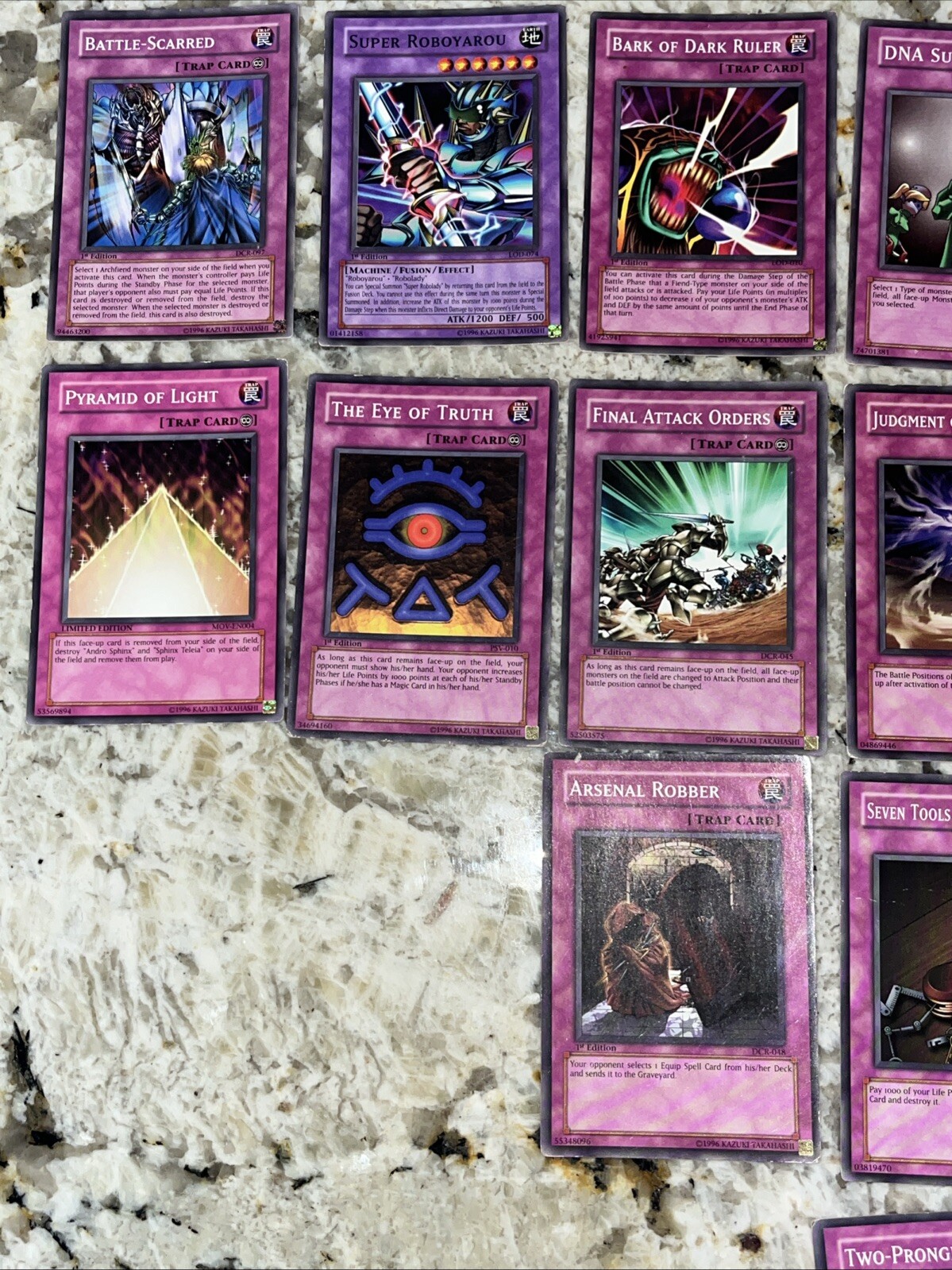 VINTAGE YUGIOH 1ST EDITION 1996 LOT (57) GOLD SILVER HOLO PINK RARE?