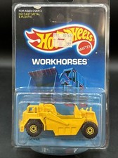 1989 Hot Wheels YELLOW EARTH MOVER Workhorses #3715 FREE SHIPPING 16