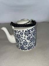 Vintage Tea Pot White  Blue Flower Design Cute Japan S45
